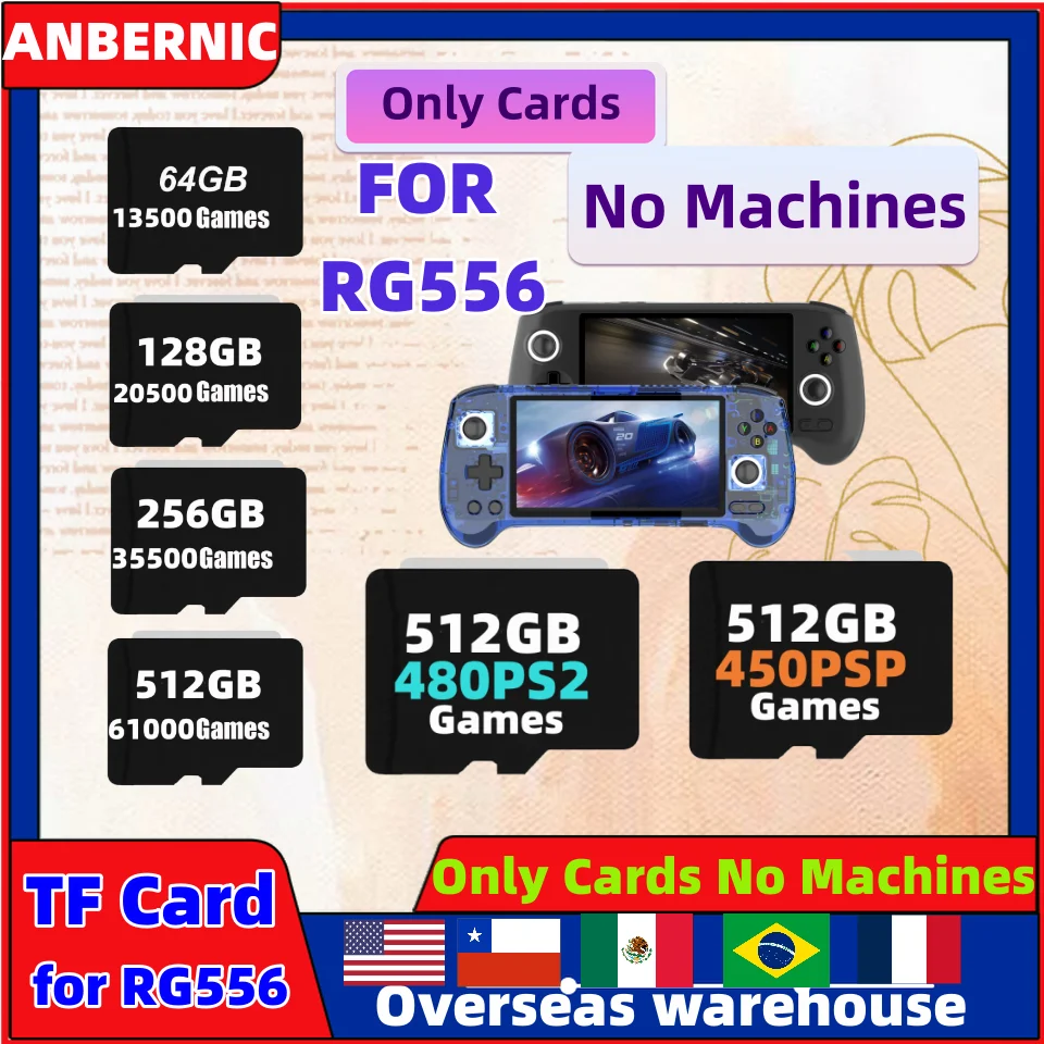 ANBERNIC  ε ӿ TF ī, 61000   ޸ ī, Ʈ ڵ  PSP DC SS PS1 NDS PS2, RG556